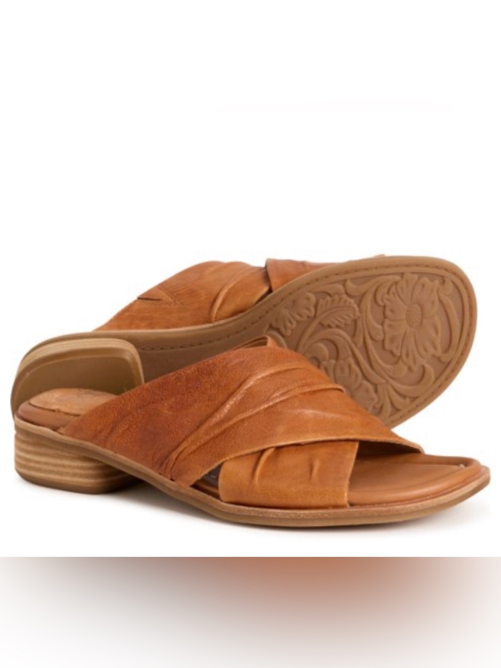 Sofft Fallon Sandal-Tan Leather Slide Sandals